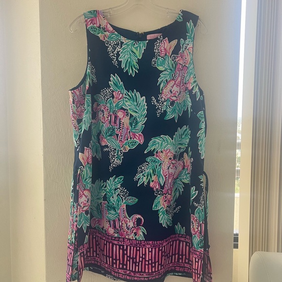 Lilly Pulitzer Donna Inky Navy Peanut Gallery Romper 14 - Picture 2 of 5